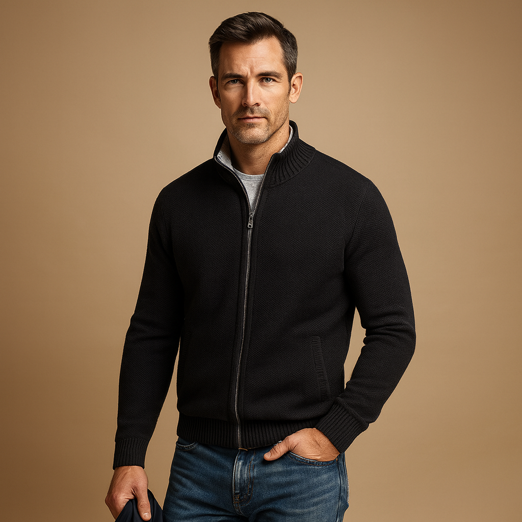 Harris Zip-Up Cardigan Sweater