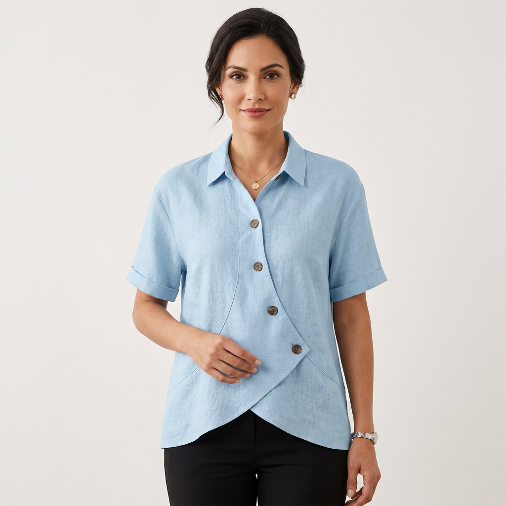 Alice Asymmetrical Button Blouse