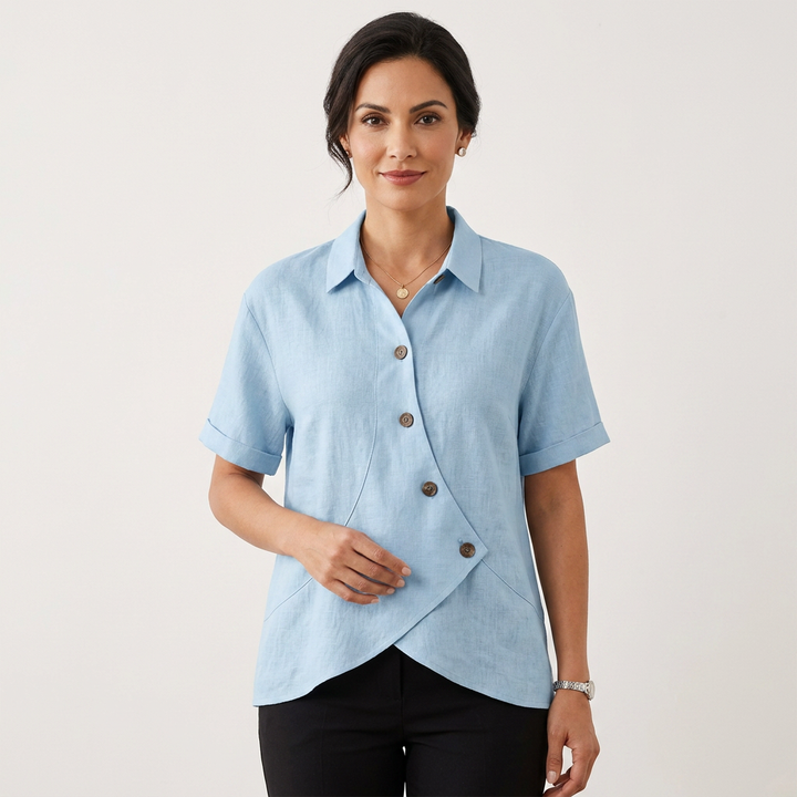 Alice Asymmetrical Button Blouse