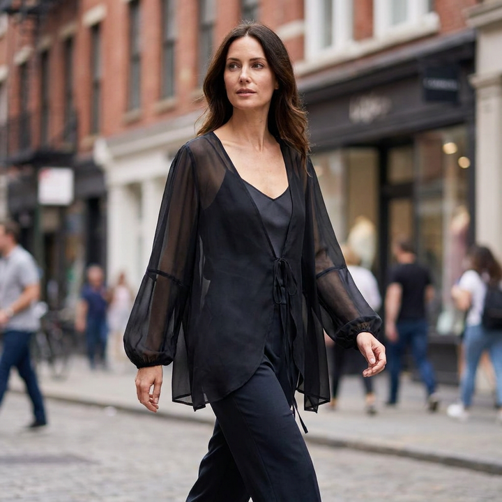 Bayleigh Tie Front Chiffon Blouse