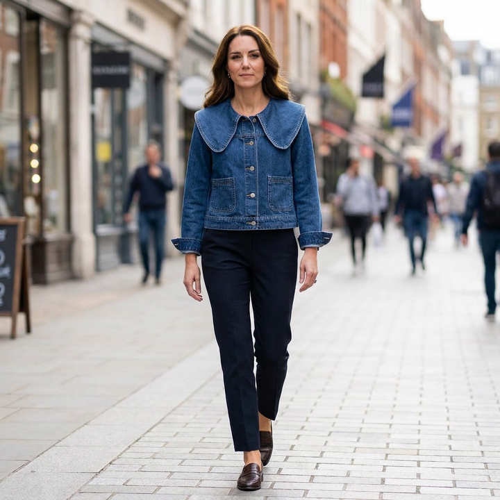 Daniela Oversized Collar Denim Jacket