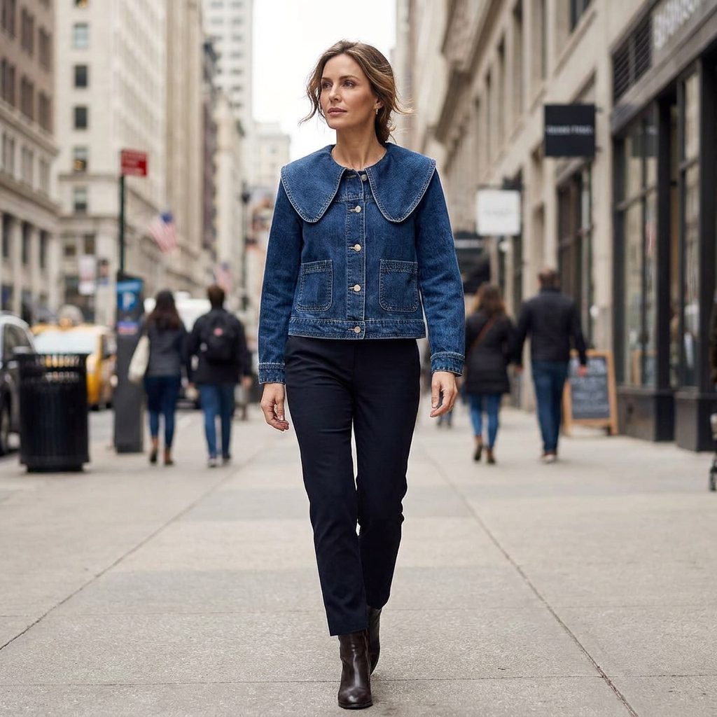 Daniela Oversized Collar Denim Jacket