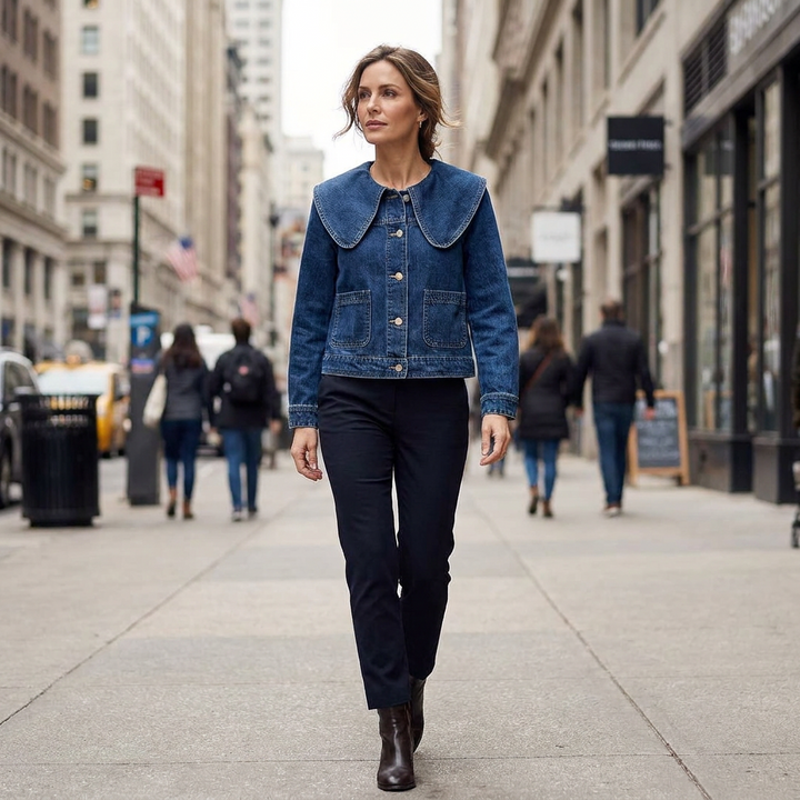 Daniela Oversized Collar Denim Jacket