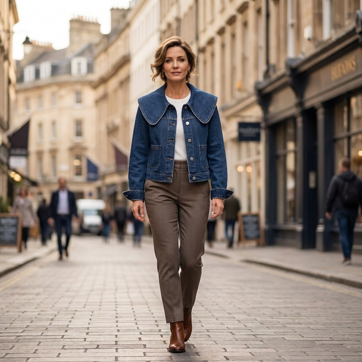 Daniela Oversized Collar Denim Jacket