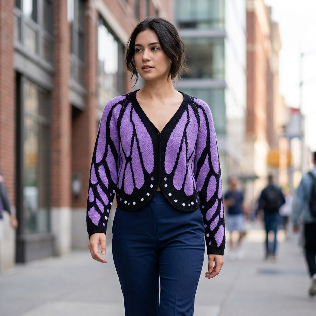 Ellis Open Front Butterfly Cardigan