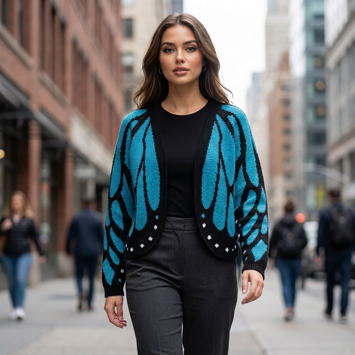 Ellis Open Front Butterfly Cardigan
