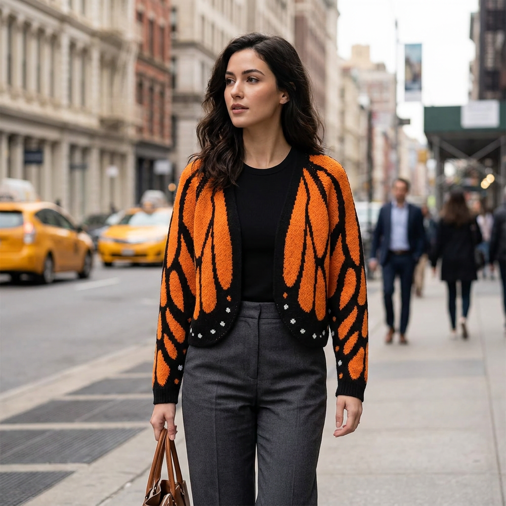 Ellis Open Front Butterfly Cardigan