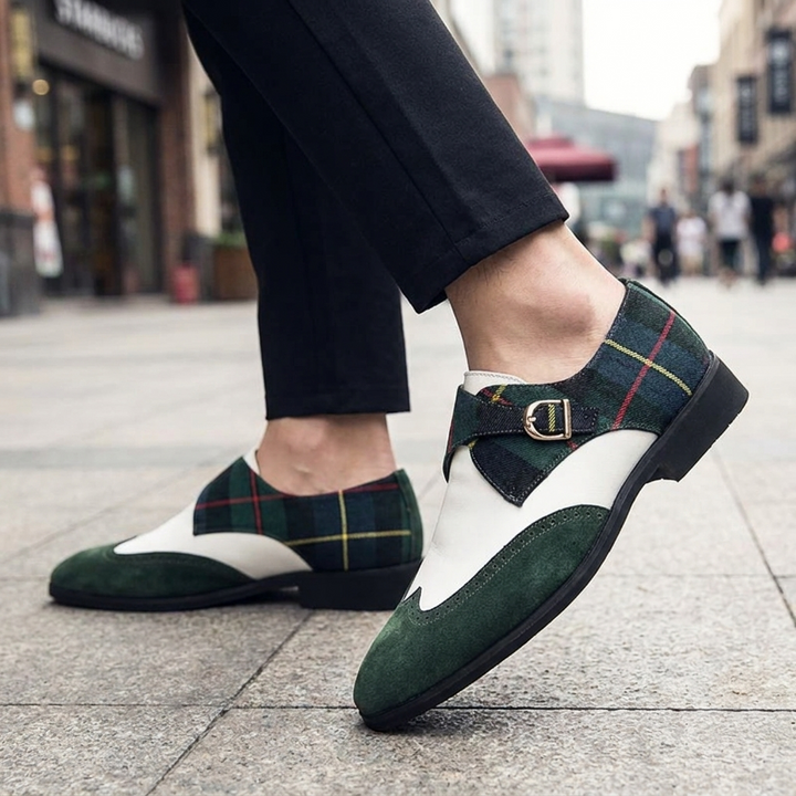 Travis Tartan Monk Strap Shoes