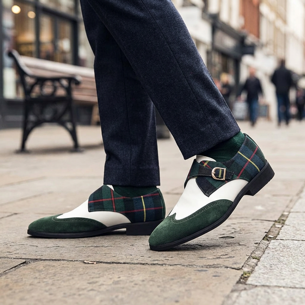 Travis Tartan Monk Strap Shoes