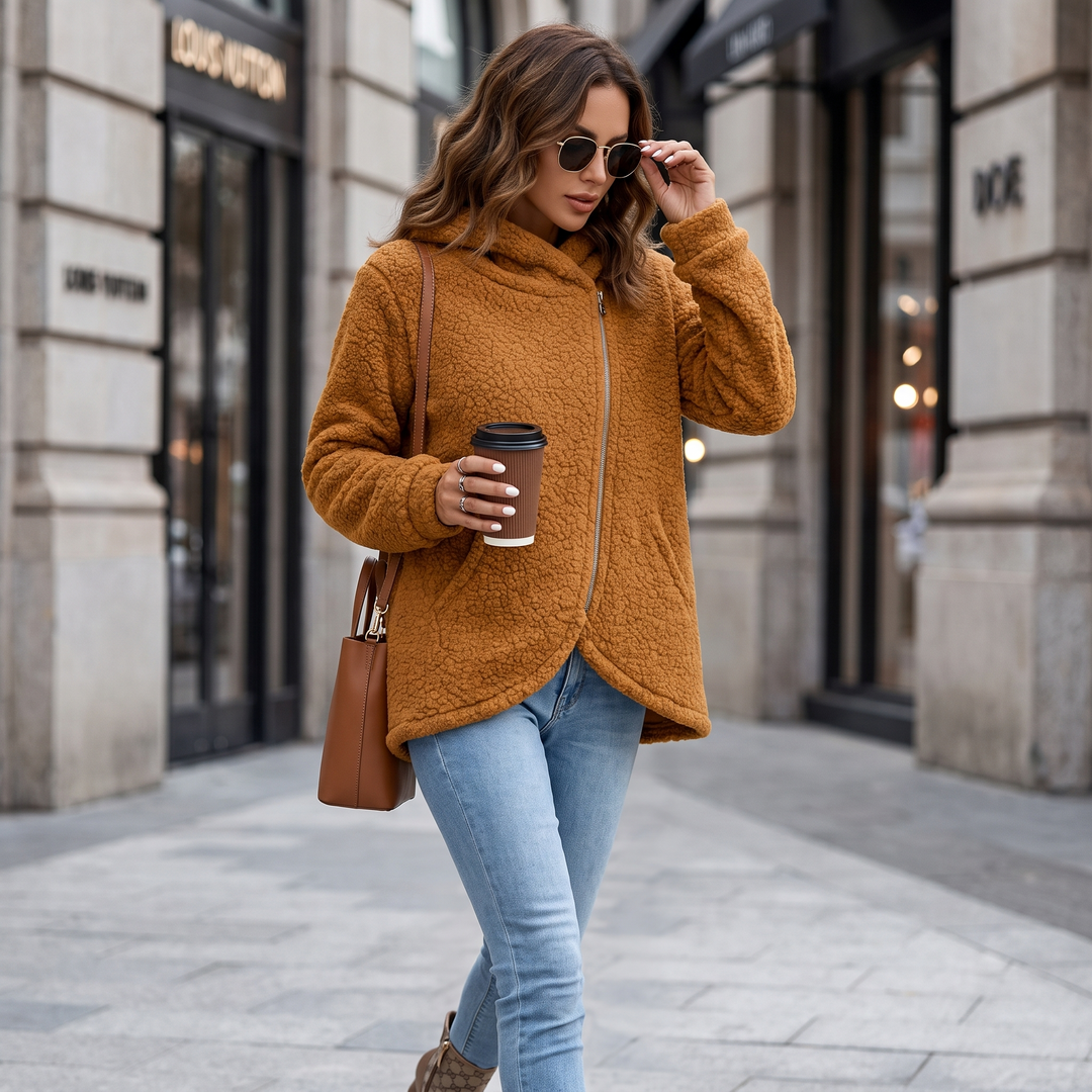 Phoebe Asymmetric Fleece Hoodie