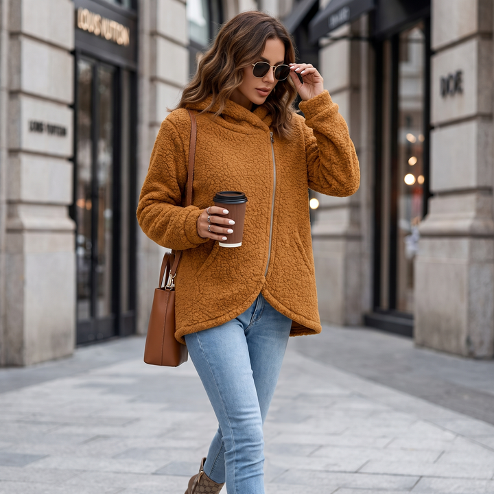 Phoebe Asymmetric Fleece Hoodie