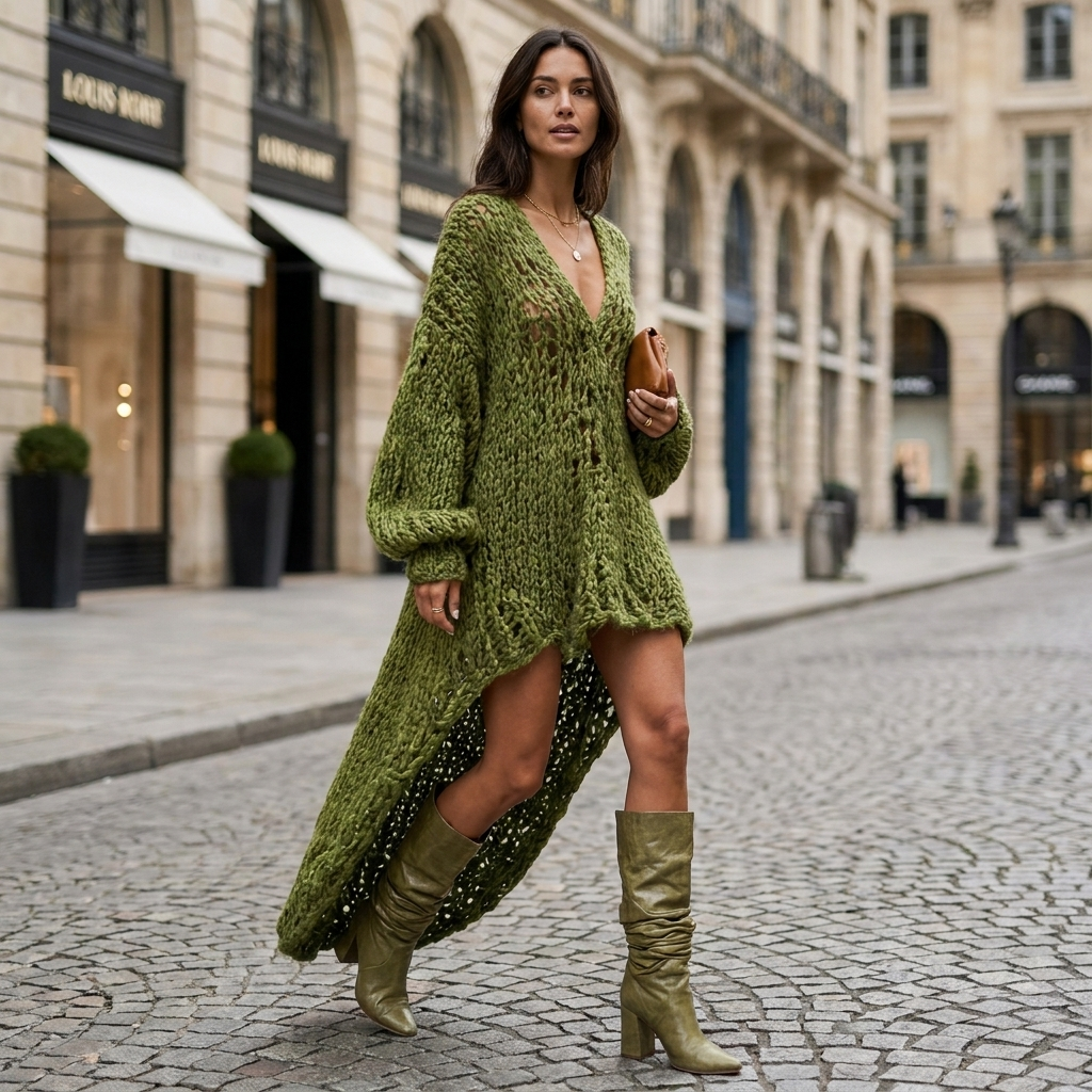 Astrid Open Knit Loose Dress