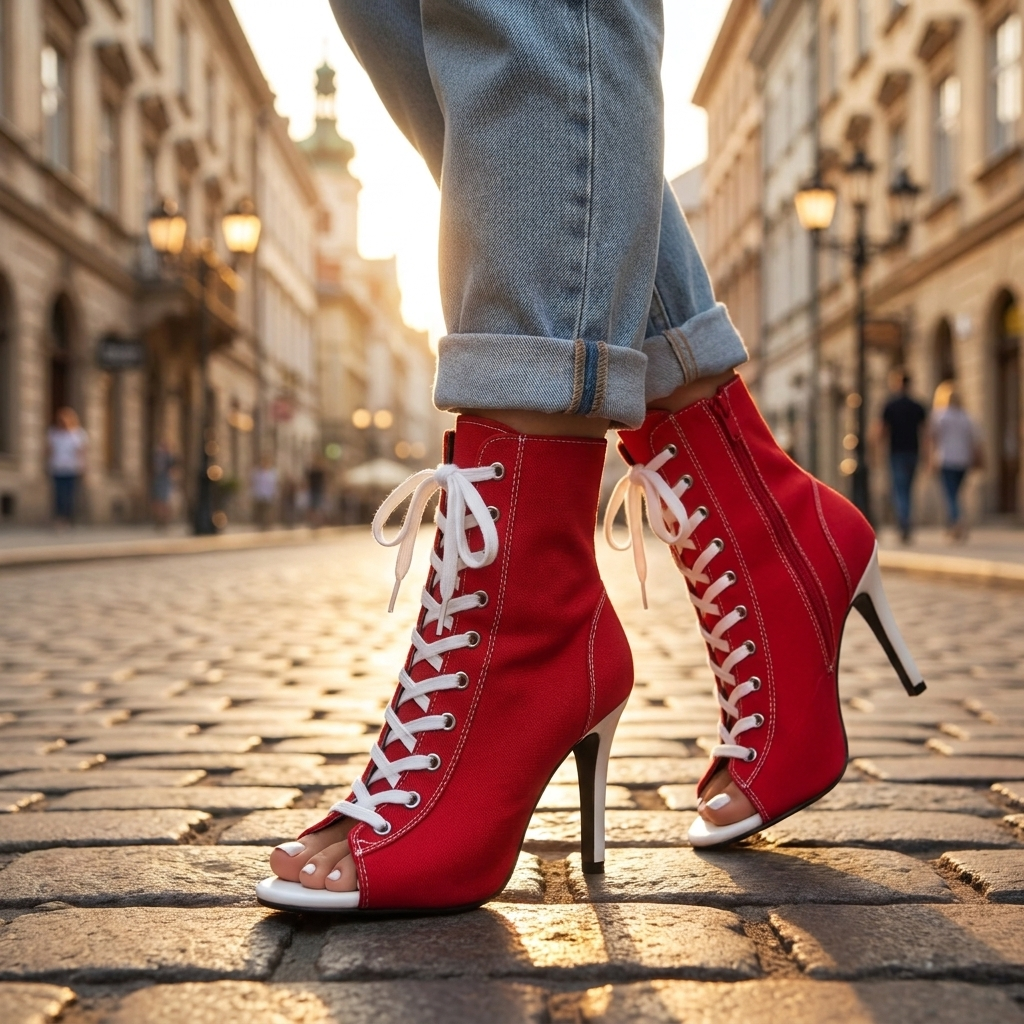 Madison Lace Up Heel Booties