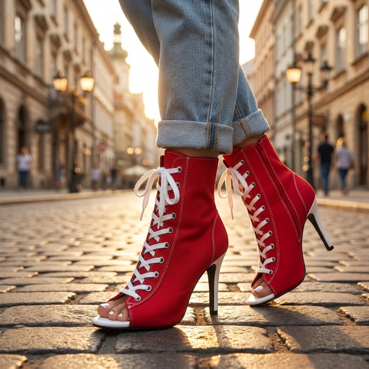 Madison Lace Up Heel Booties