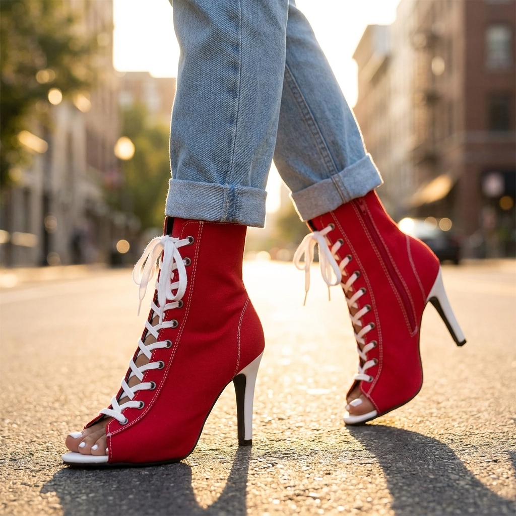 Madison Lace Up Heel Booties