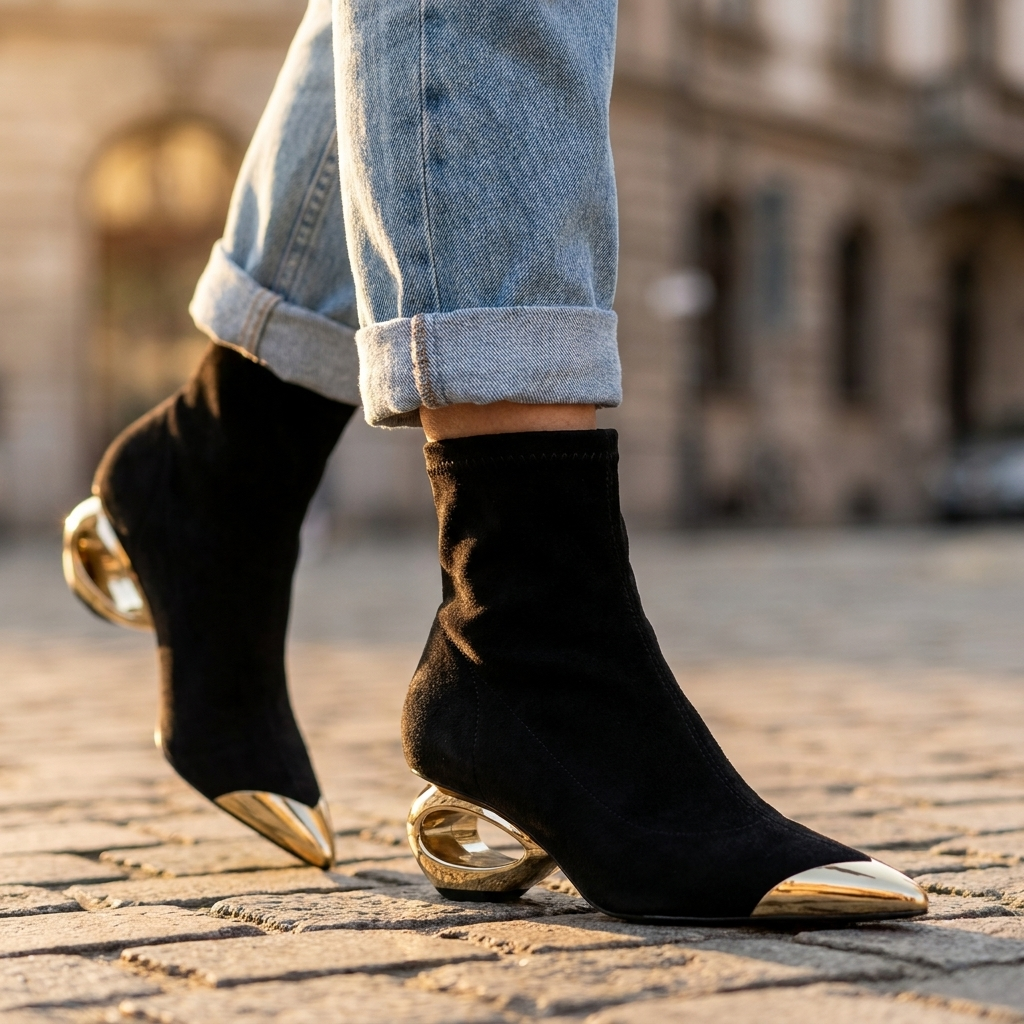 Alvina Hollow Ankle Boots