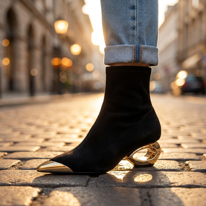 Alvina Hollow Ankle Boots