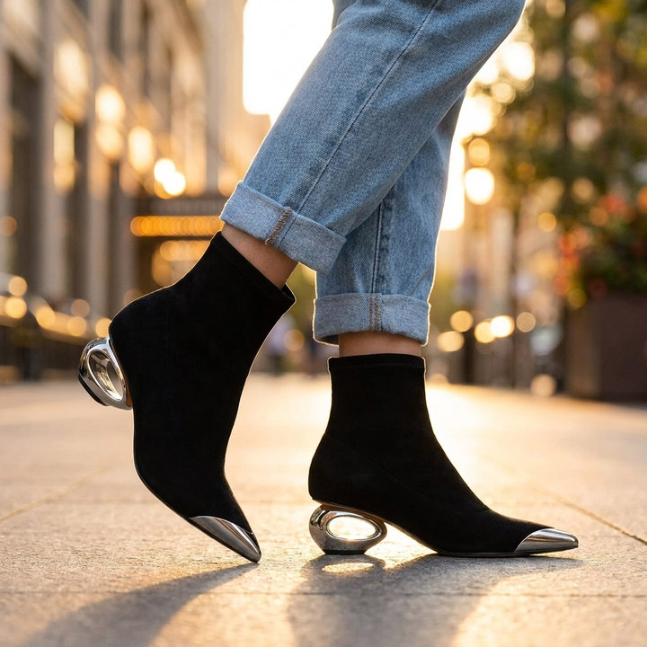 Alvina Hollow Ankle Boots