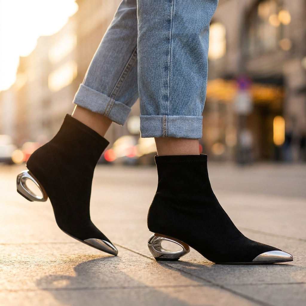 Alvina Hollow Ankle Boots