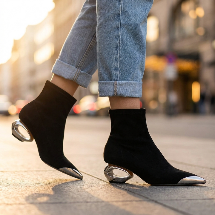 Alvina Hollow Ankle Boots