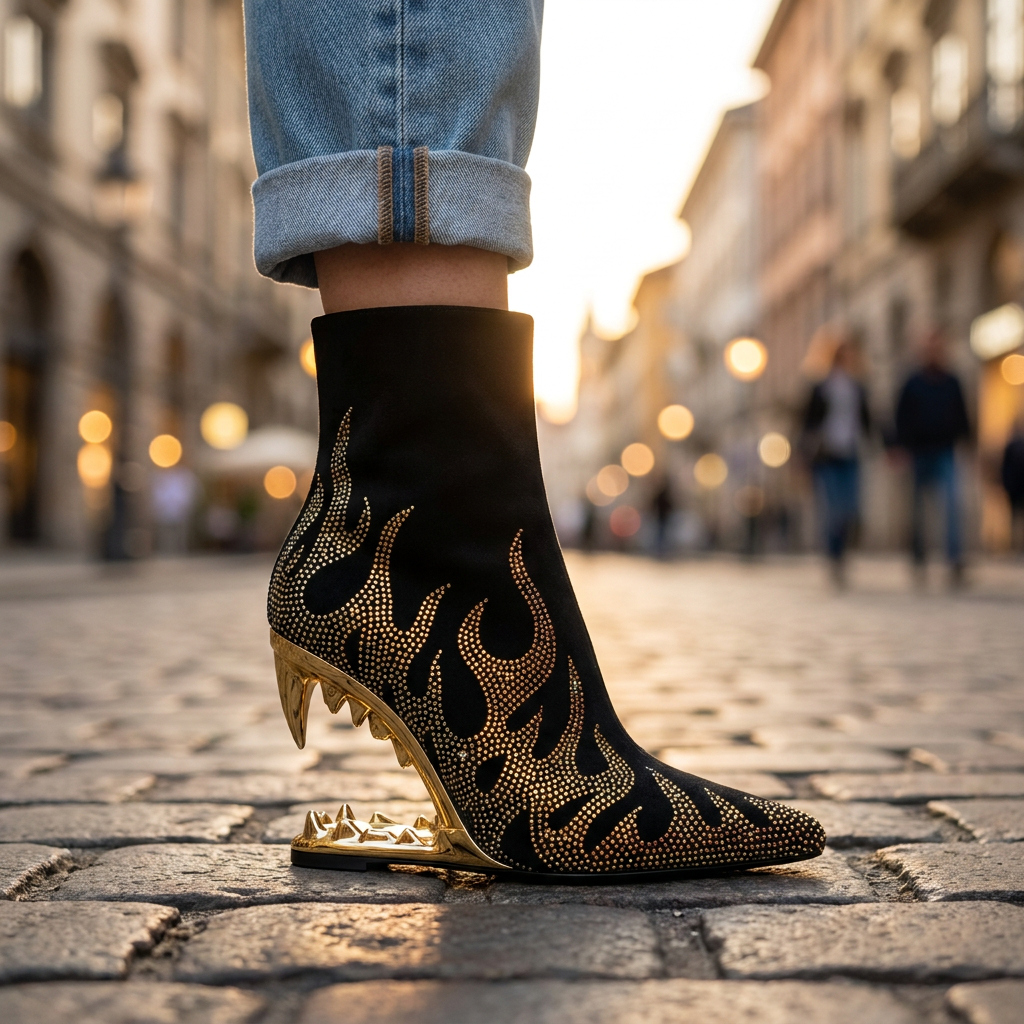 Rowan Rhinestone Heel Boots