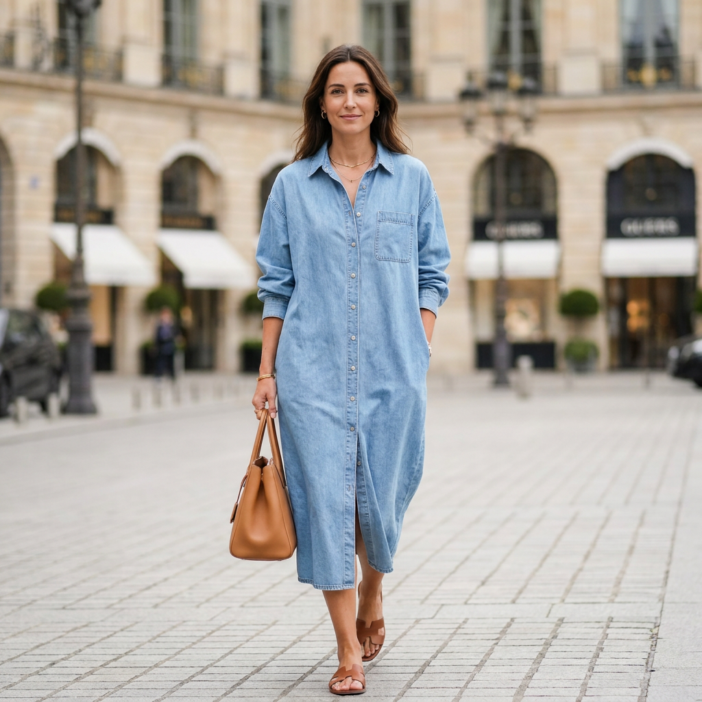 Rachel Relaxed Button Dress