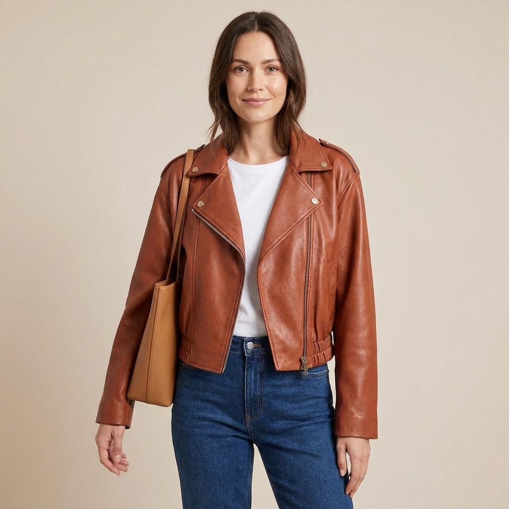Estelle Cropped Moto Jacket