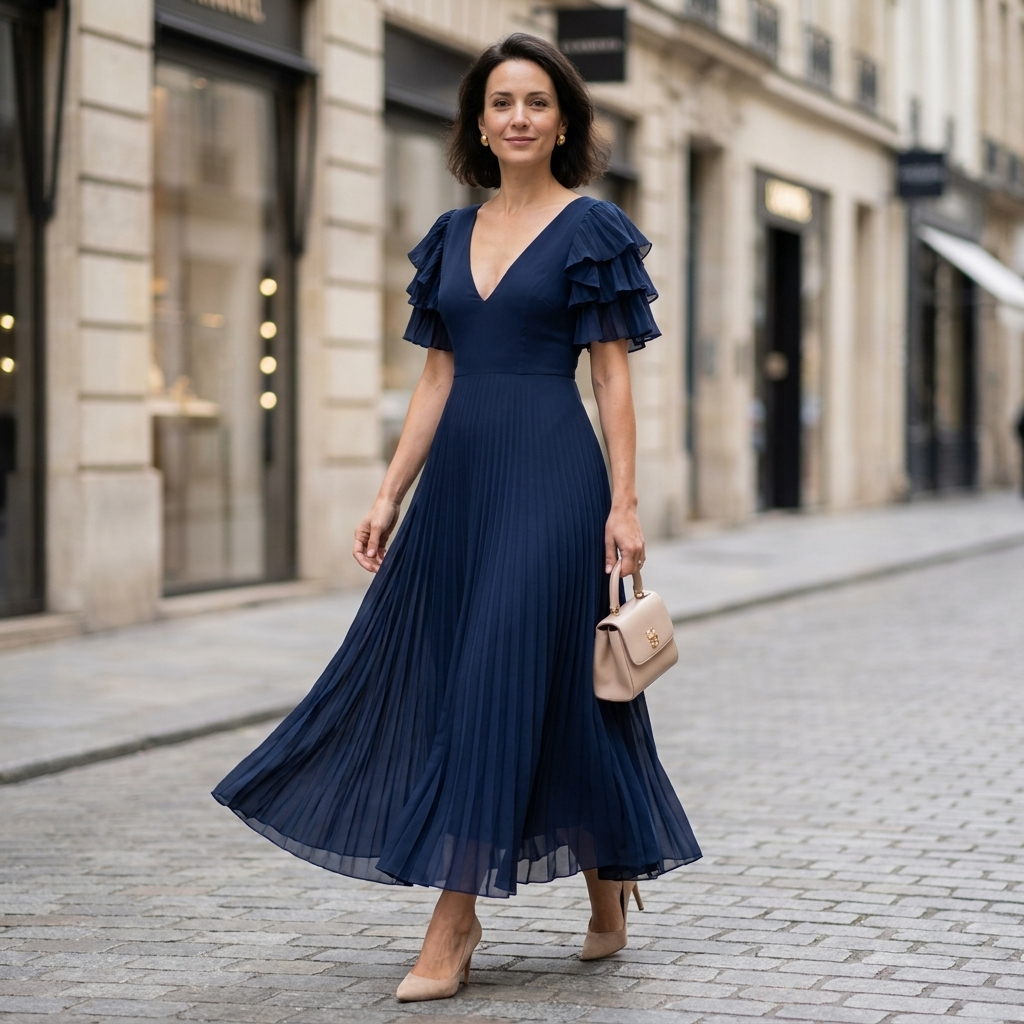 Marguerite Pleated Maxi Dress