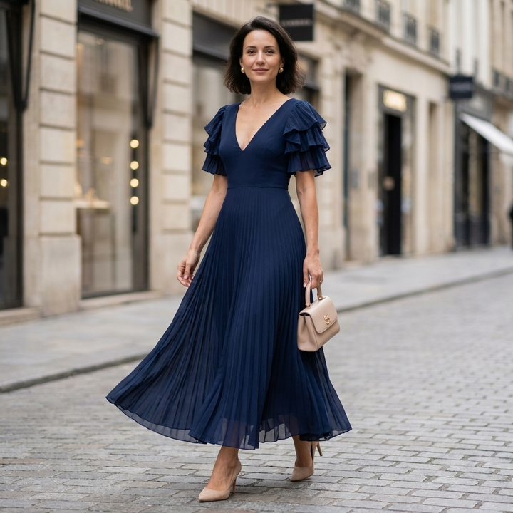 Marguerite Pleated Maxi Dress