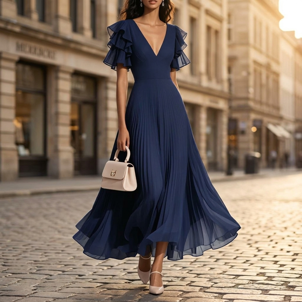 Marguerite Pleated Maxi Dress