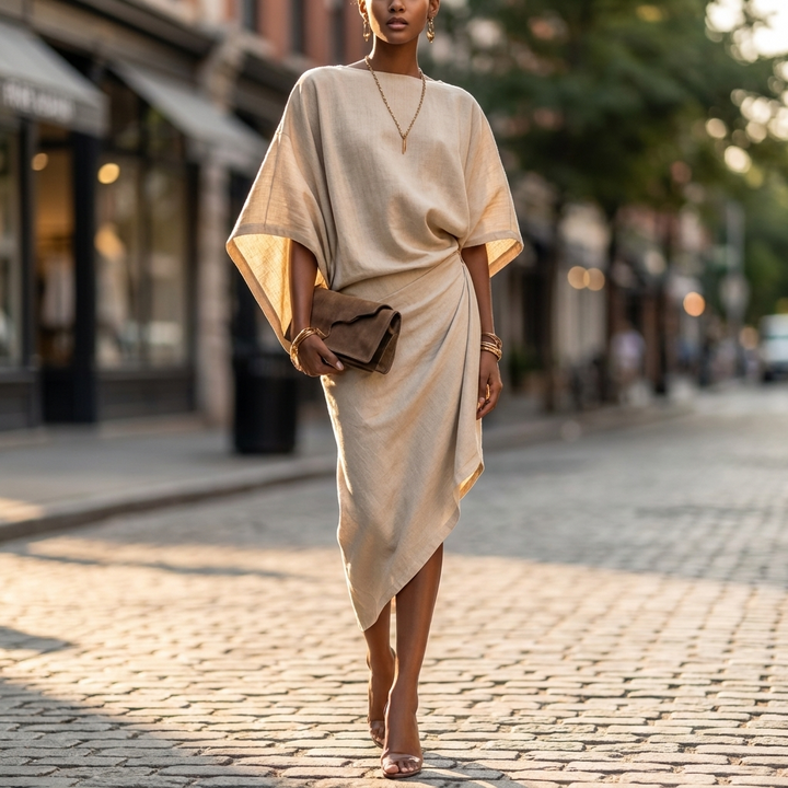 Farrah Batwing Sleeve Midi Dress