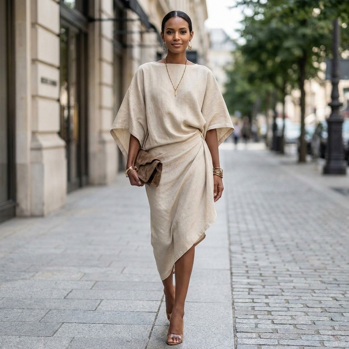 Farrah Batwing Sleeve Midi Dress