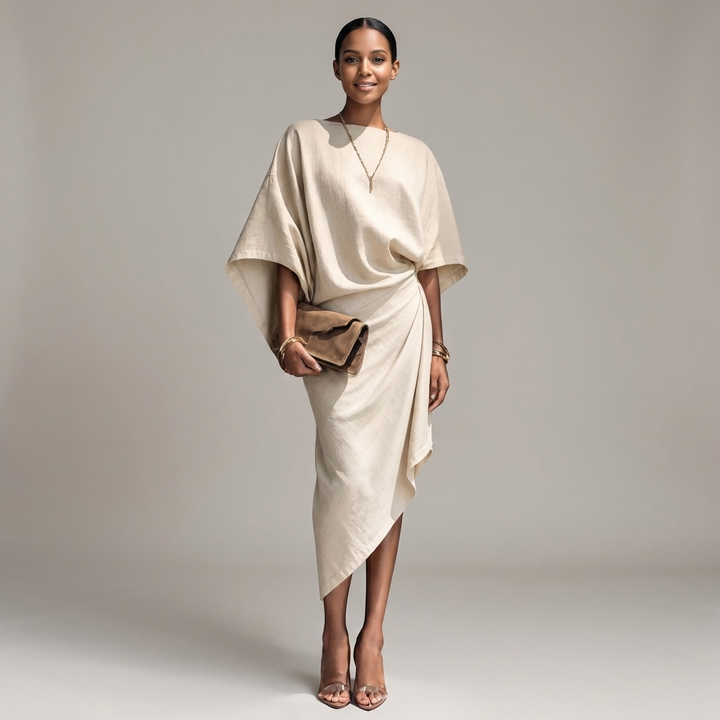 Farrah Batwing Sleeve Midi Dress