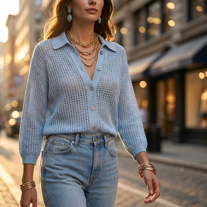 Adalyn Open Crochet Knit Cardigan