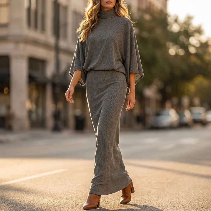 Ines Ribbed Knit Skirt Set