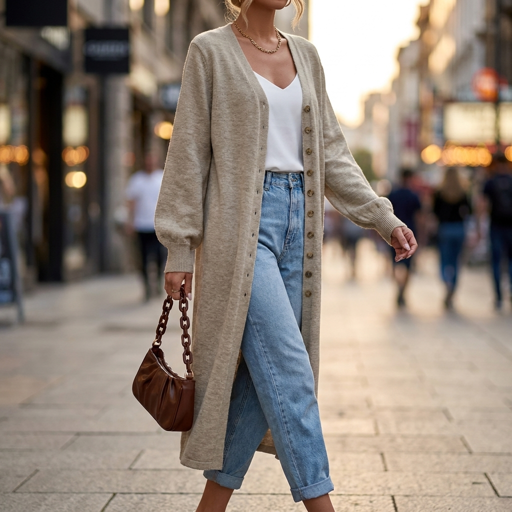 Idris Long Ribbed Cardigan