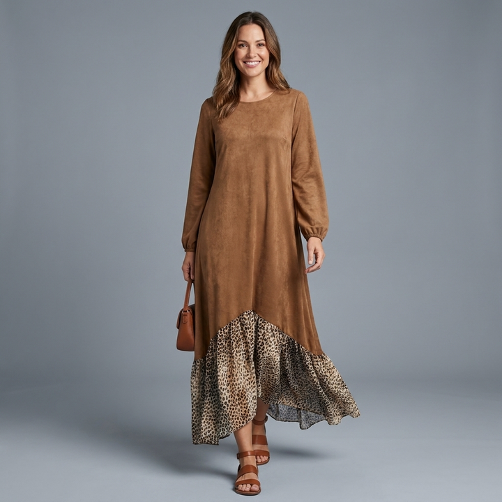 Presley Leopard Hem Maxi Dress