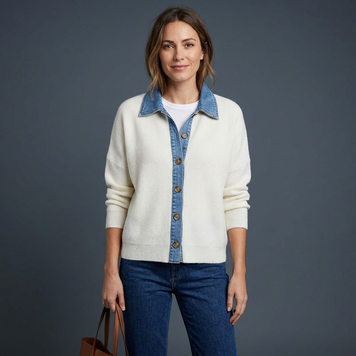 Colette Denim Placket Cardigan