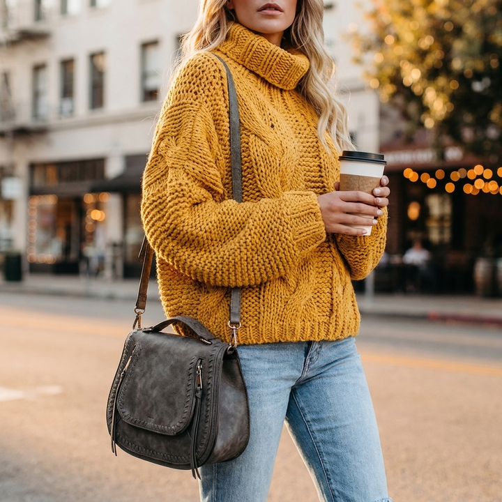 Ivy Cable Knit Turtleneck Sweater