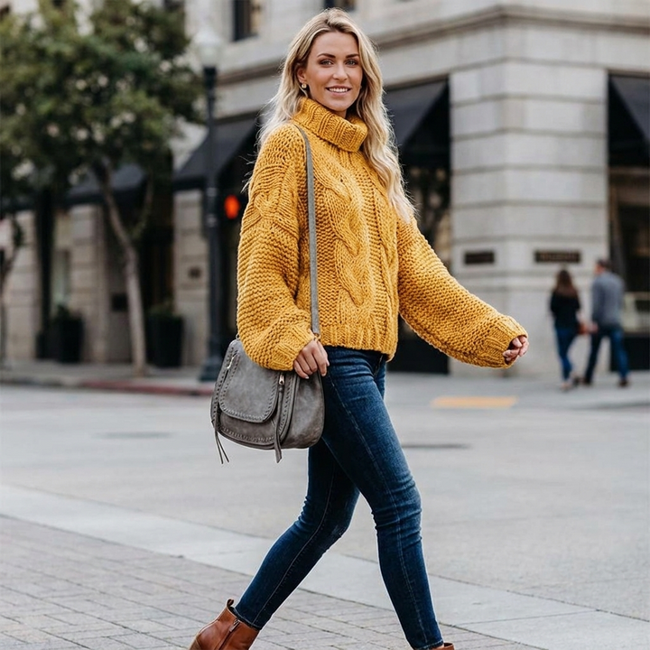 Ivy Cable Knit Turtleneck Sweater