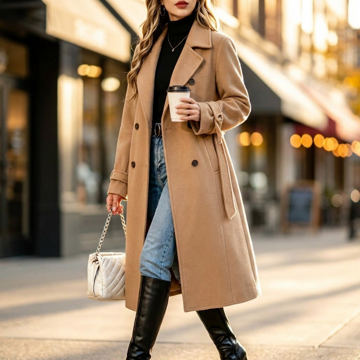Noelle Double Breasted Wool Coat