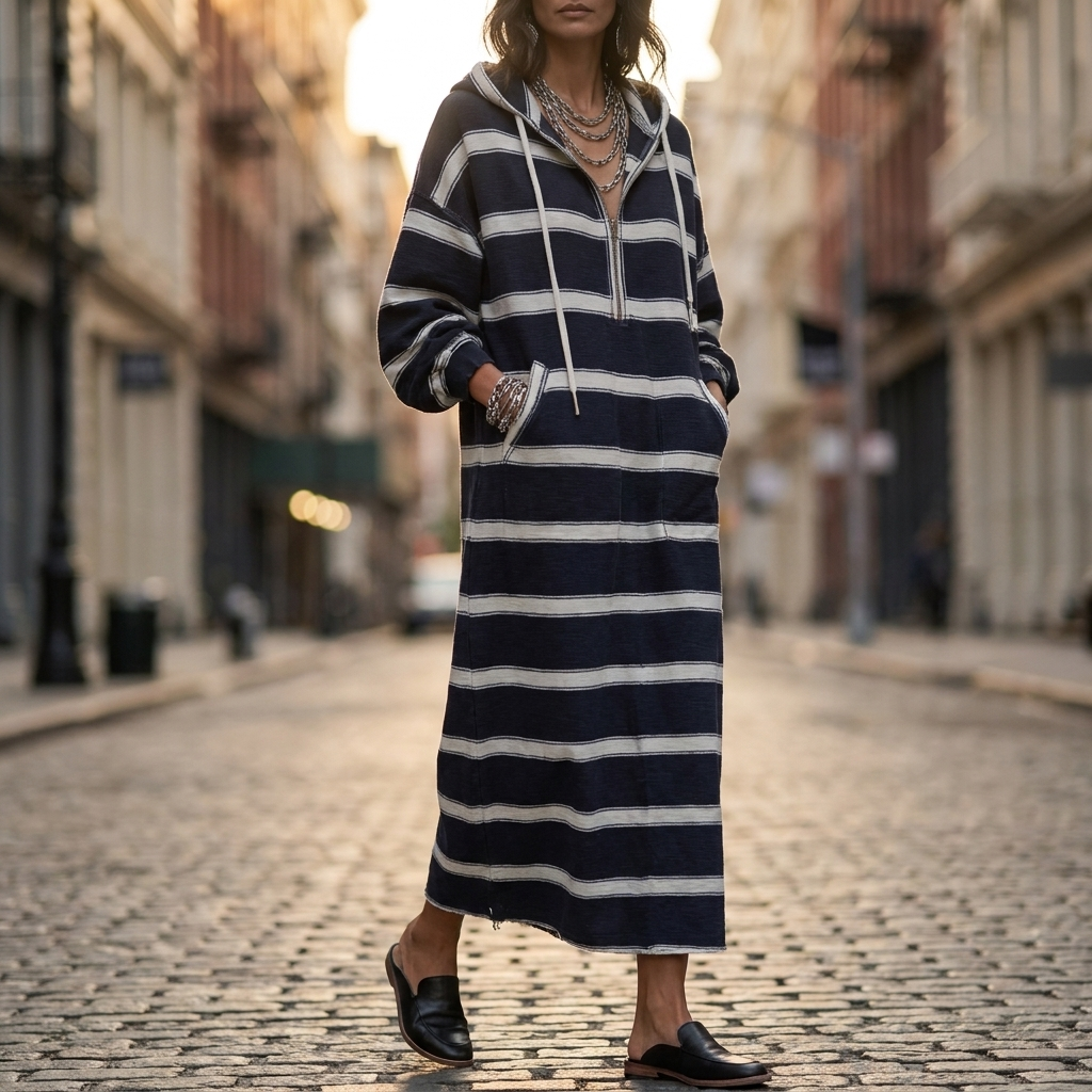 Odessa Half Zip Hoodie Dress