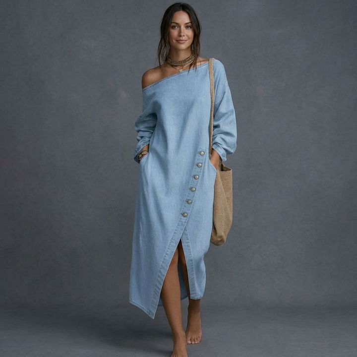 Willa Off Shoulder Denim Dress