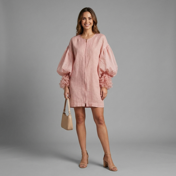 Vantana Balloon Sleeve Mini Dress