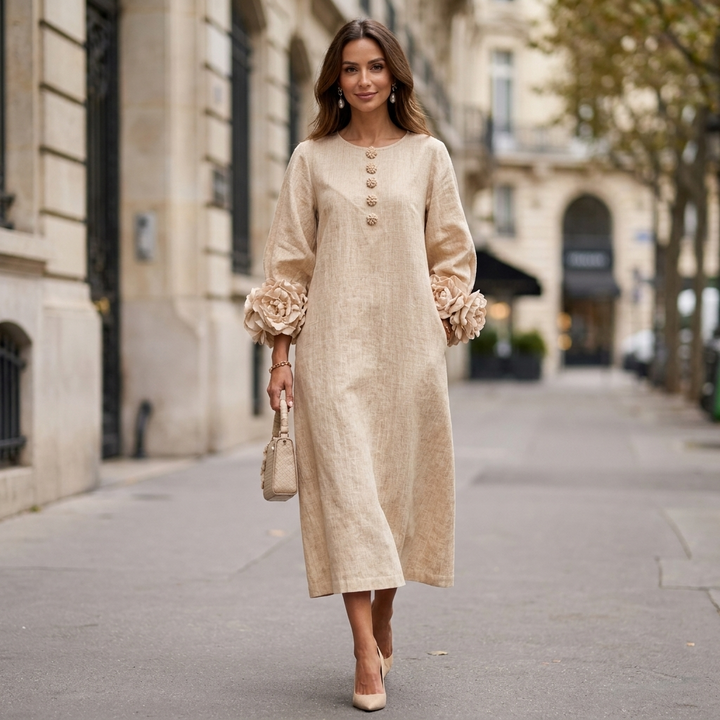Camila Lantern Sleeve Midi Dress