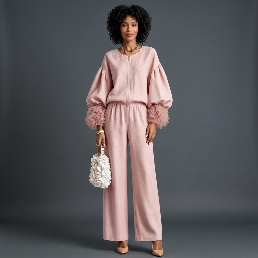 Emory Lantern Sleeve Two-Piece Set