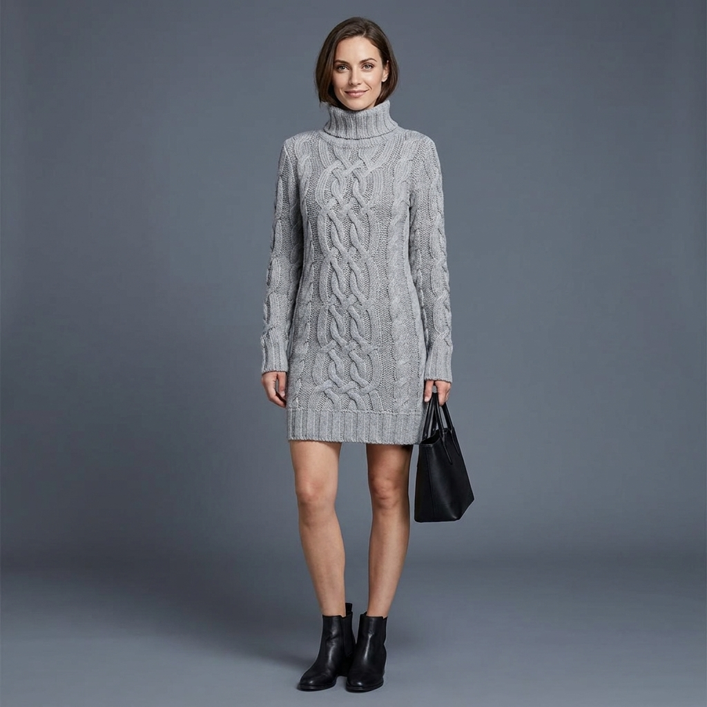 Halden Cable Knit Sweater Dress