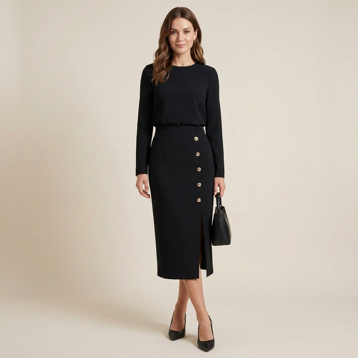 Verena Button Front Midi Dress