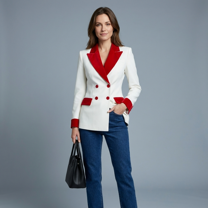Theodora Contrast Lapel Blazer