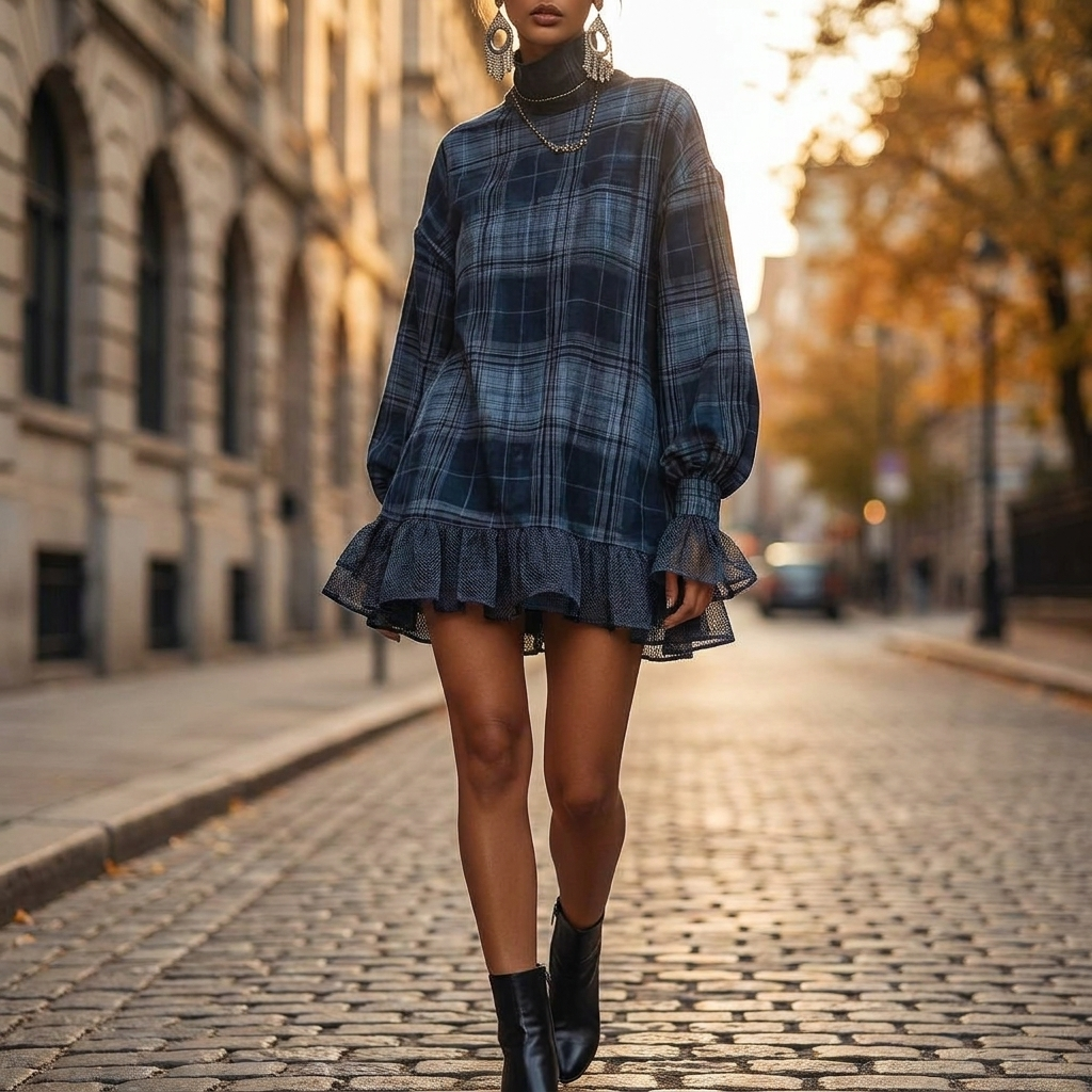 Odalys Lantern Sleeve Mini Dress